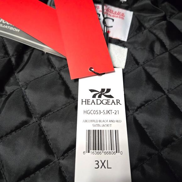HeadGear Classics Nostalgia Co. Sz 2XL Juice World Black Red Satin Jacket - Picture 3 of 9